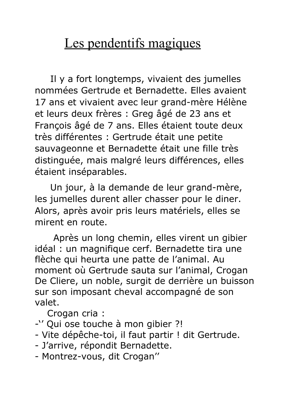 Prévisualisation du document Français 5e Conte inventé