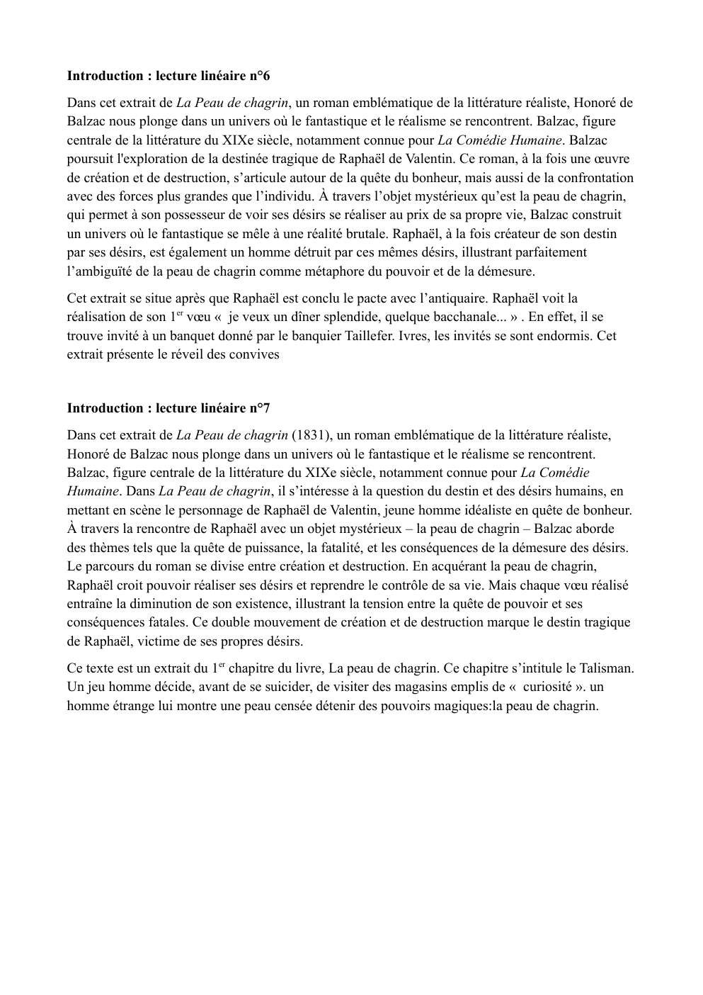 Prévisualisation du document Francais: Introductions : lecture linéaire (EAF)