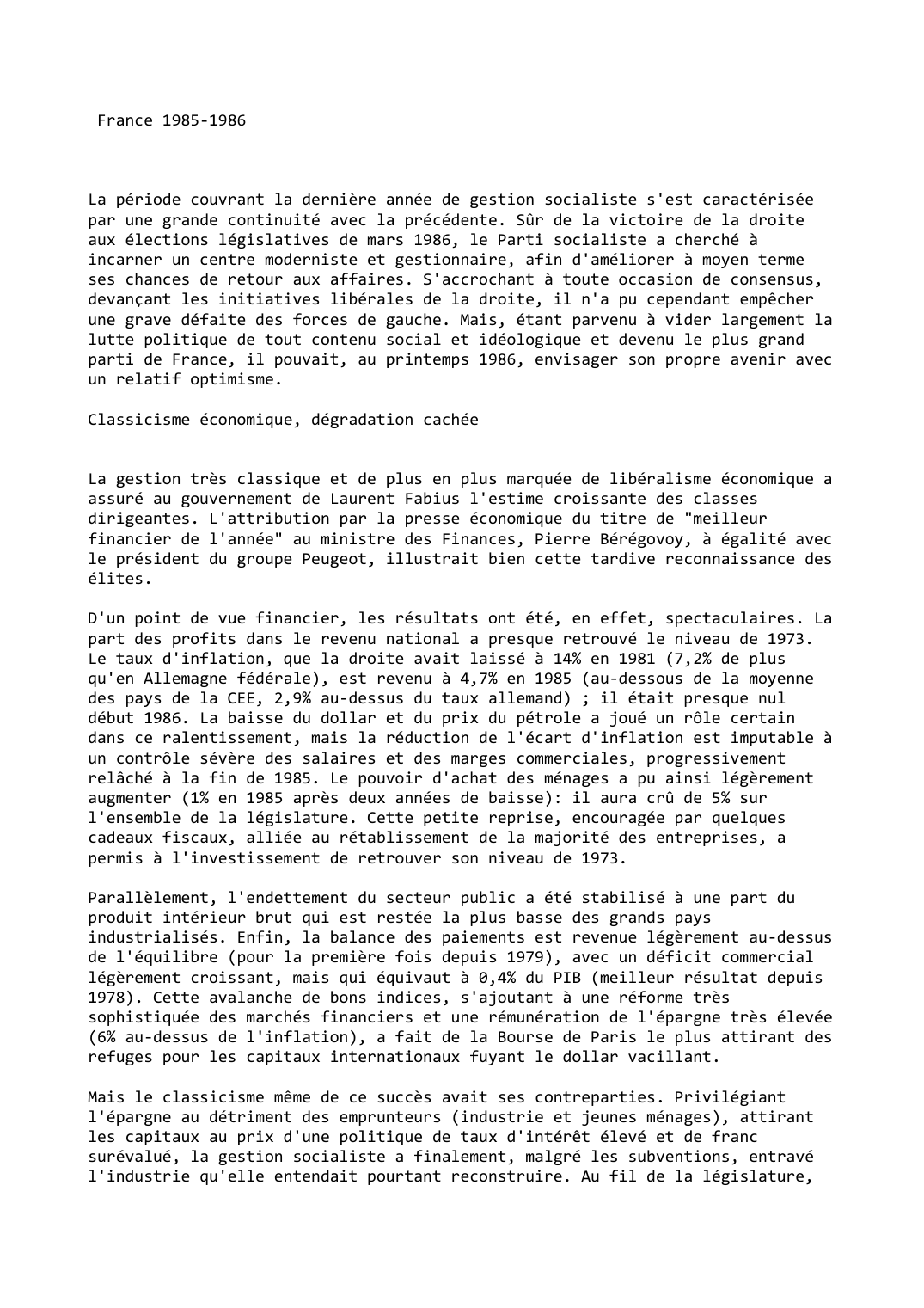 Prévisualisation du document France (1985-1986)