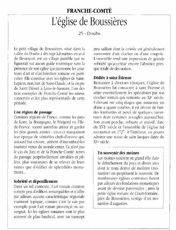 Prévisualisation du document FRANCHE-COMTÉ L'église de Boussières.