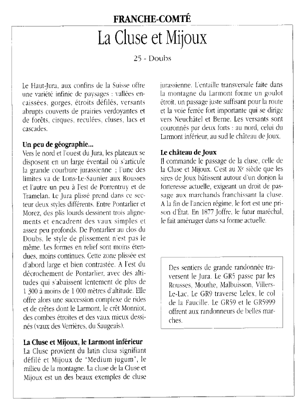 Prévisualisation du document FRANCHE-COMTÉLa Cluse et Mijoux.