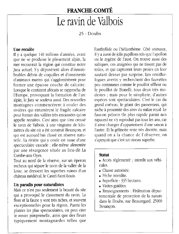 Prévisualisation du document FRANCHE-COMTÉLe ravin de Valbois.