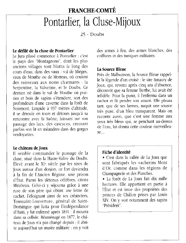 Prévisualisation du document FRANCHE-COMTÉPontarlier, la Cluse-Mijoux.