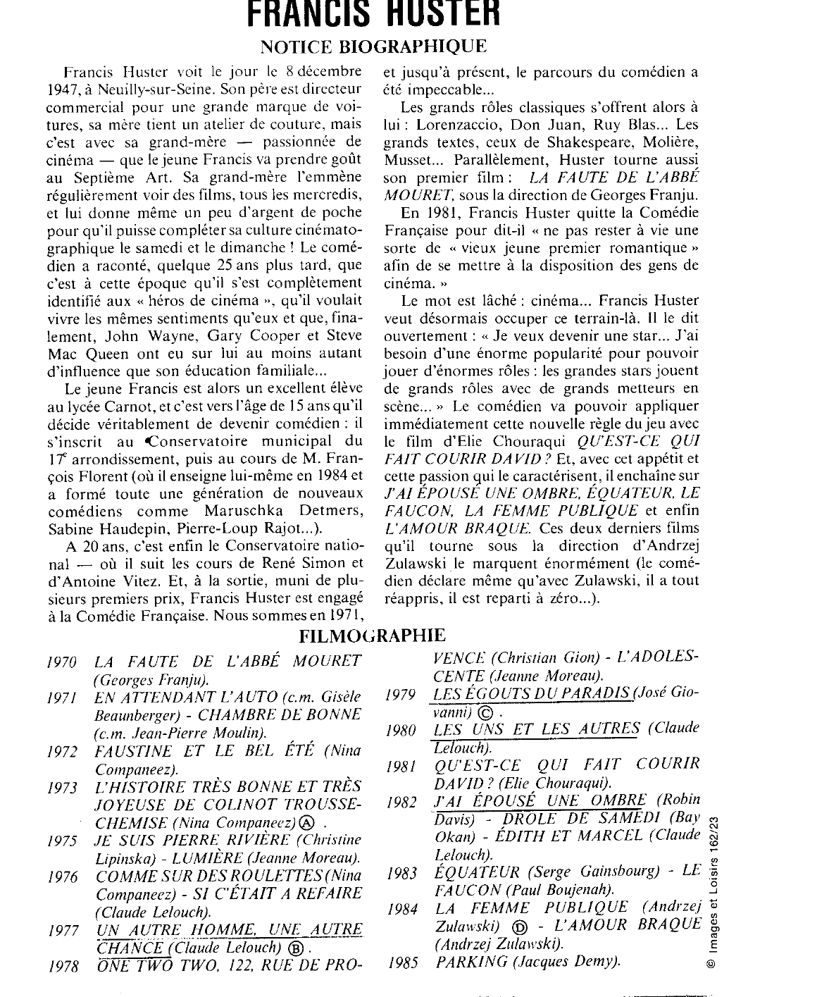 Prévisualisation du document FRANCIS HUSTER