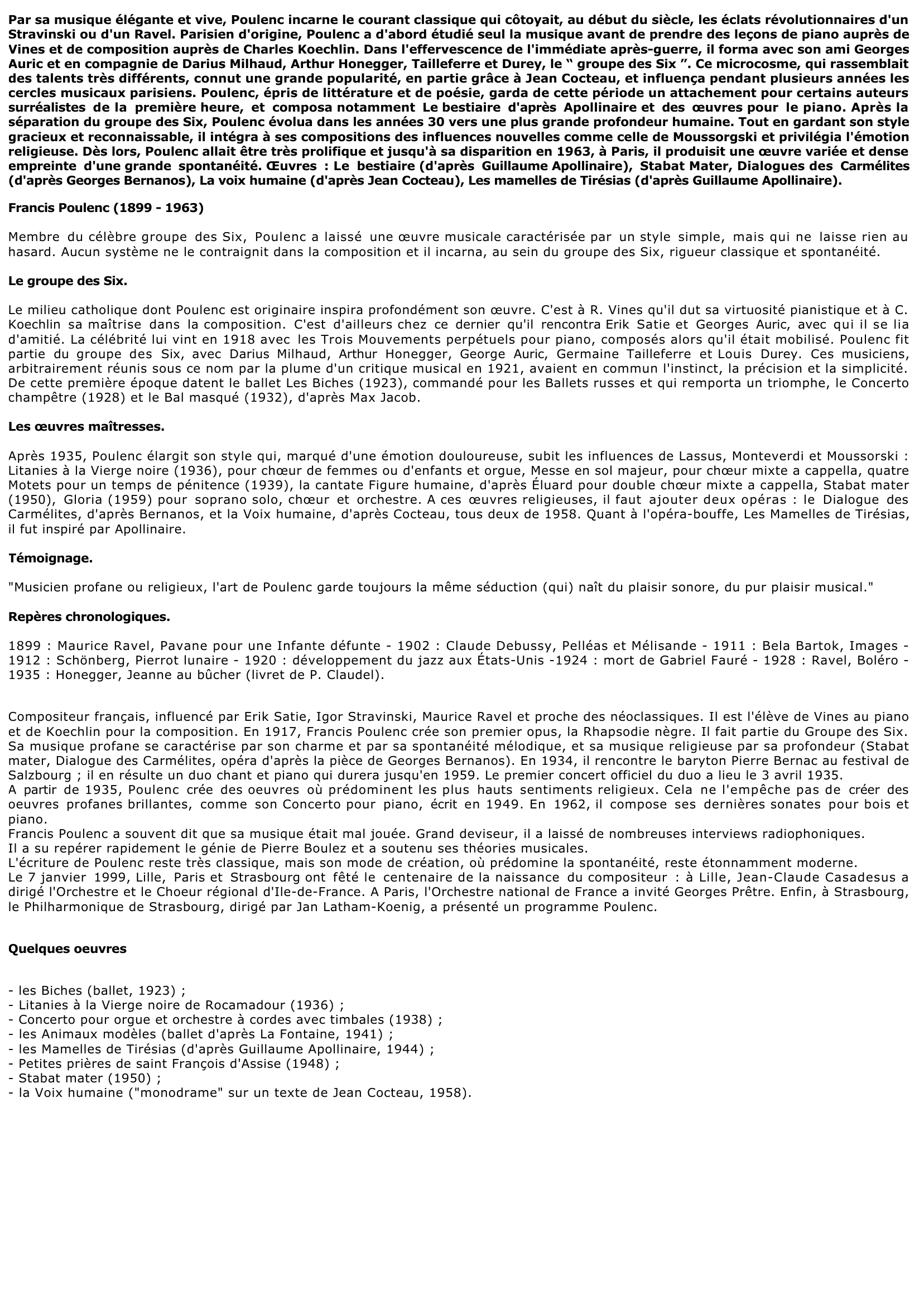 Prévisualisation du document Francis Poulenc
