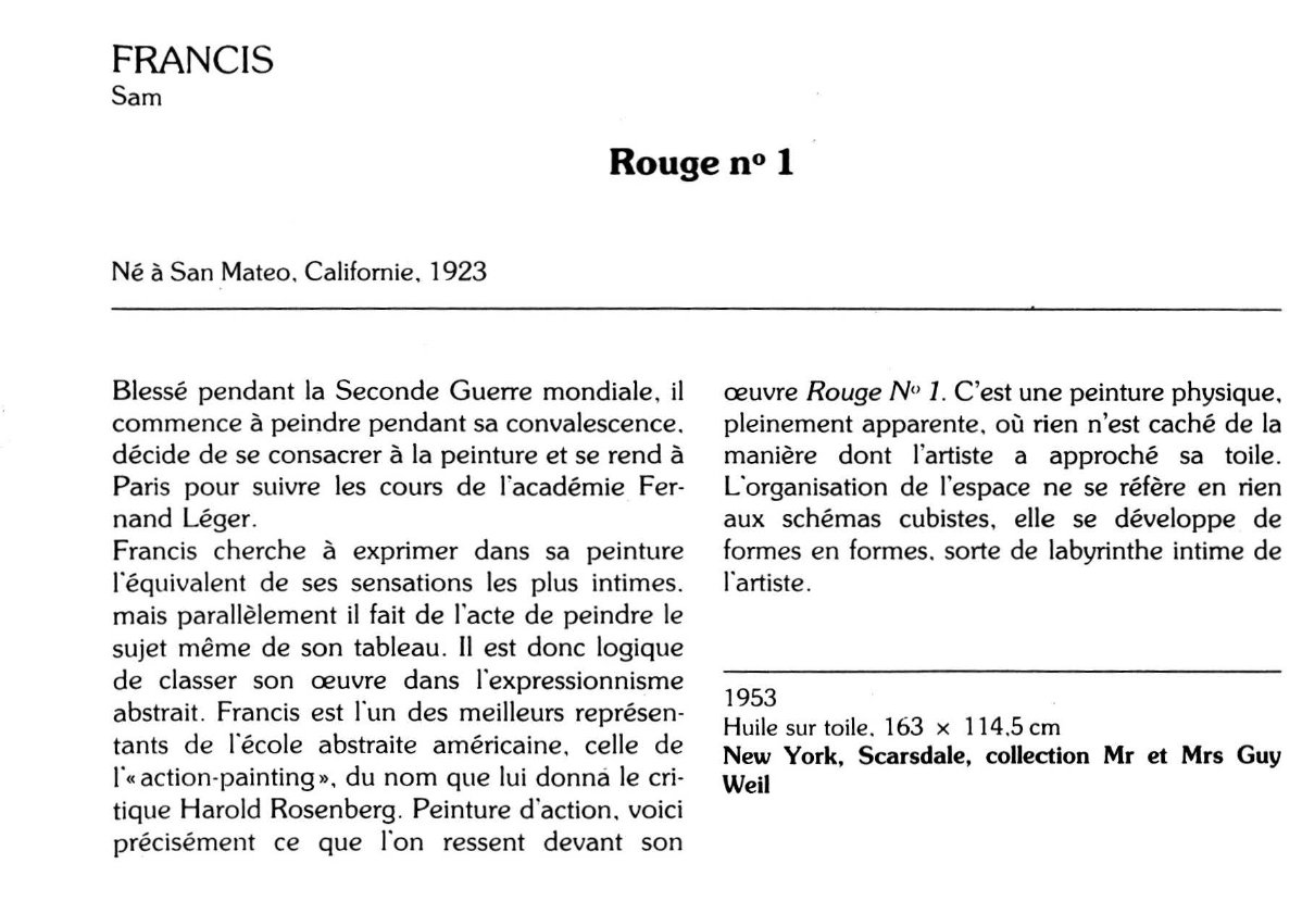 Prévisualisation du document FRANCIS Sam : Rouge n° 1