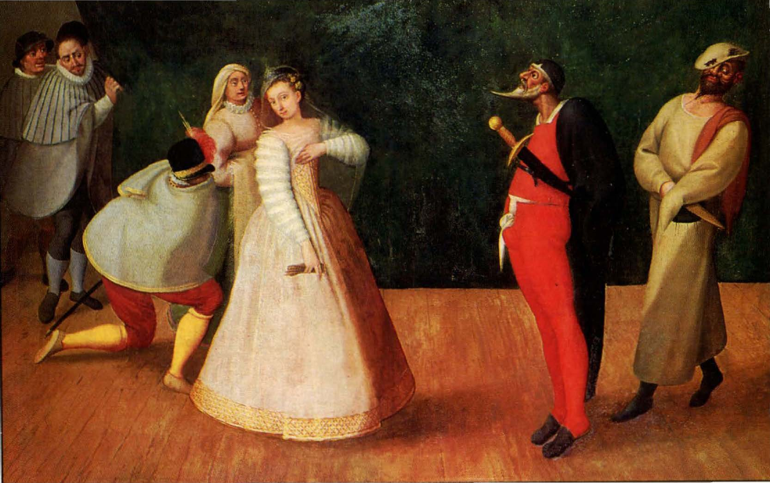 Prévisualisation du document FRANCKEN Hieronymus : Troupe de la commedia dell'arte (analyse du tableau).