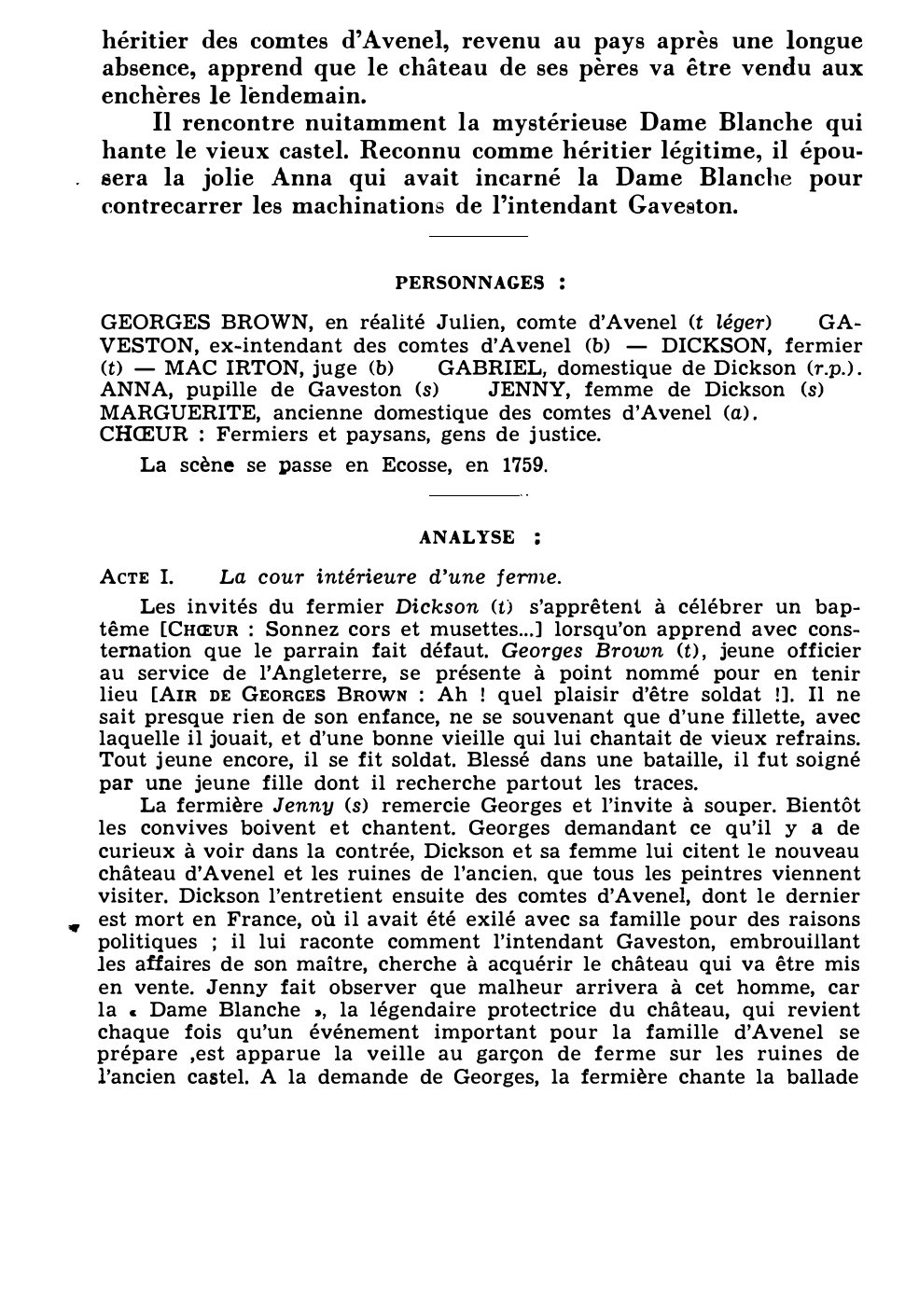 Prévisualisation du document François-Adrien BOIELDIEU : LA DAME BLANCHE (résumé et analyse de l’œuvre – Répertoire lyrique)