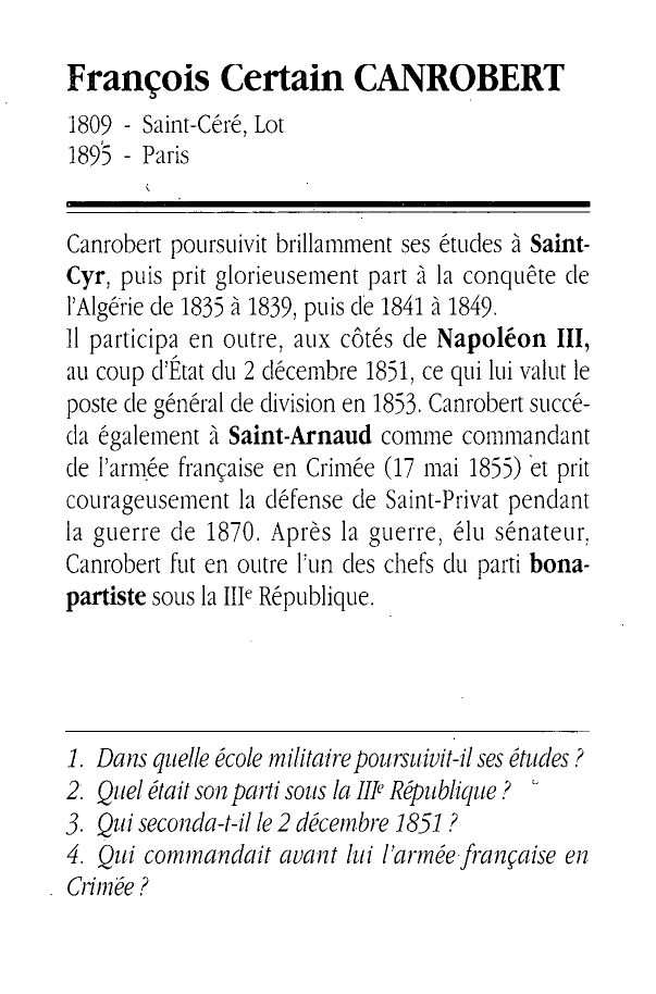 Prévisualisation du document François CANROBERT