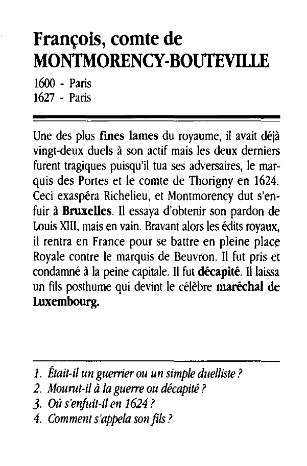 Prévisualisation du document François, comte de MONTMORENCY-BOUTEVILLE