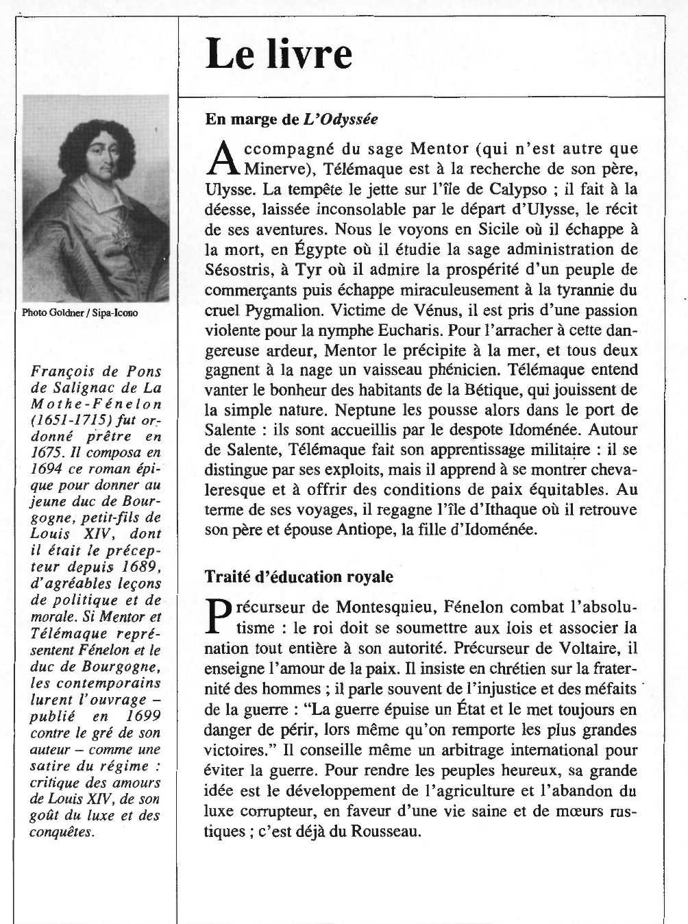 Prévisualisation du document François de PONS de SALIGNAC de LA MOTHE-FÉNELON : Les Aventures de Télémaque