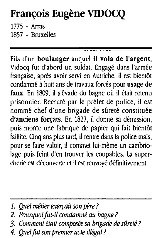 Prévisualisation du document François Eugène VIDOCQ