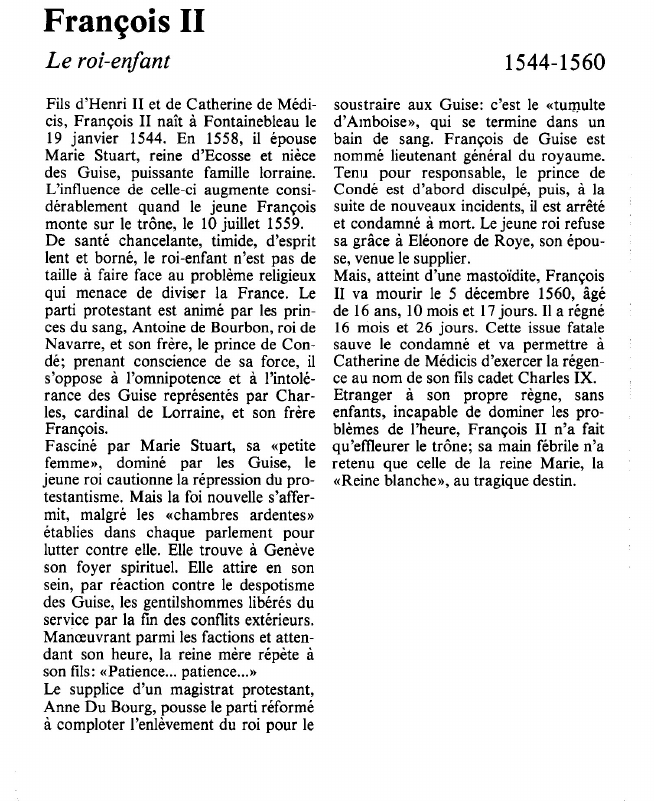 Prévisualisation du document François IILe roi-enfant.