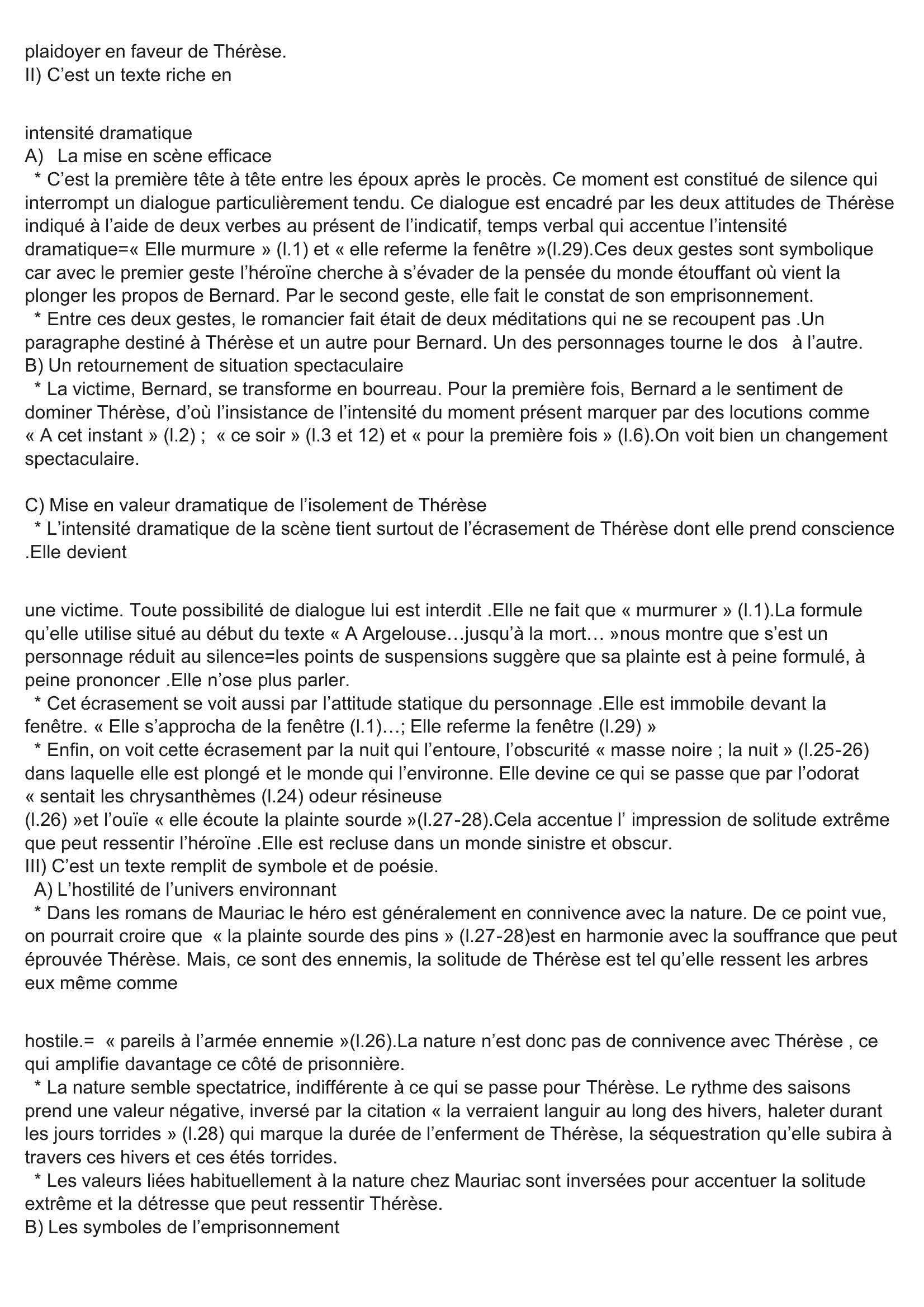 Prévisualisation du document François Mauriac, Thérèse Desqueyroux (1927) : Chapitre IX (Extrait 1 : A Argelouse …jusqu'à la mort)