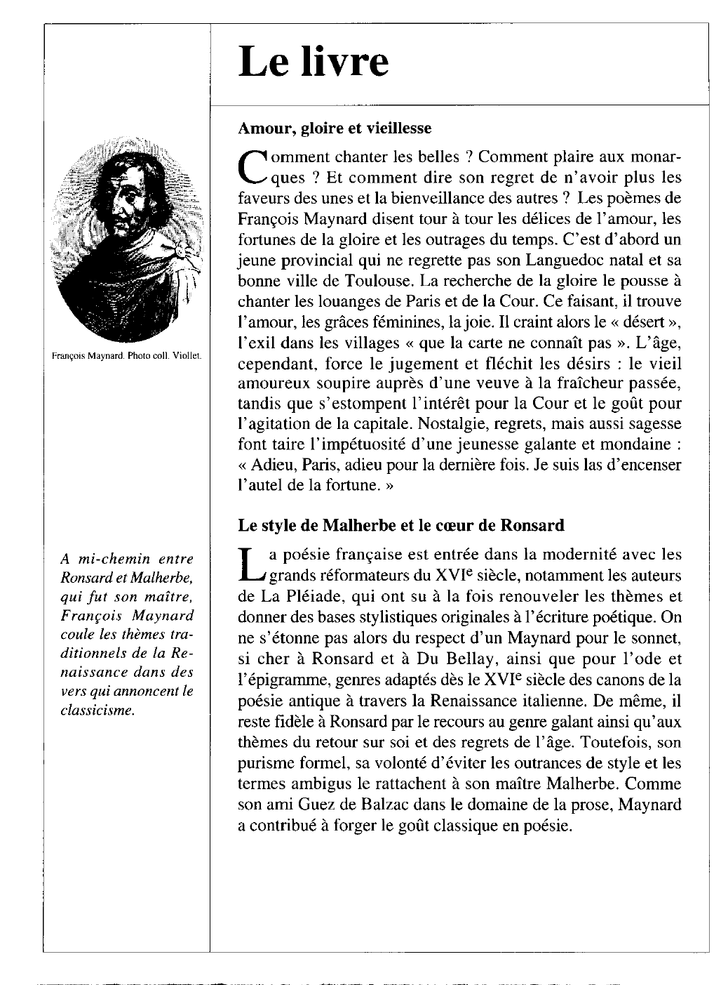 Prévisualisation du document François MAYNARD : Poésies