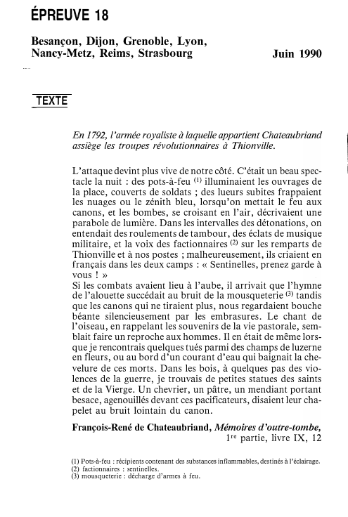 Prévisualisation du document François-René de Chateaubriand, Mémoires d'outre-tombe, 1re partie, livre IX, 12