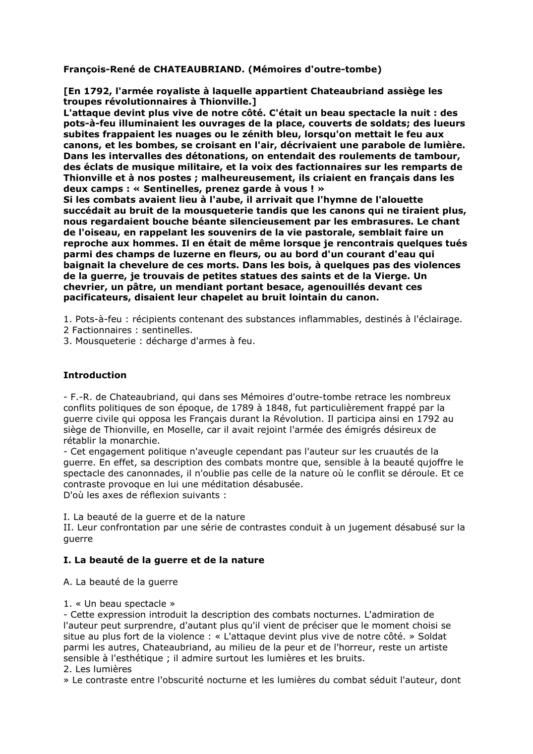 Prévisualisation du document François-René de CHATEAUBRIAND. (Mémoires d'outre-tombe): L'attaque devint plus vive de notre côté.