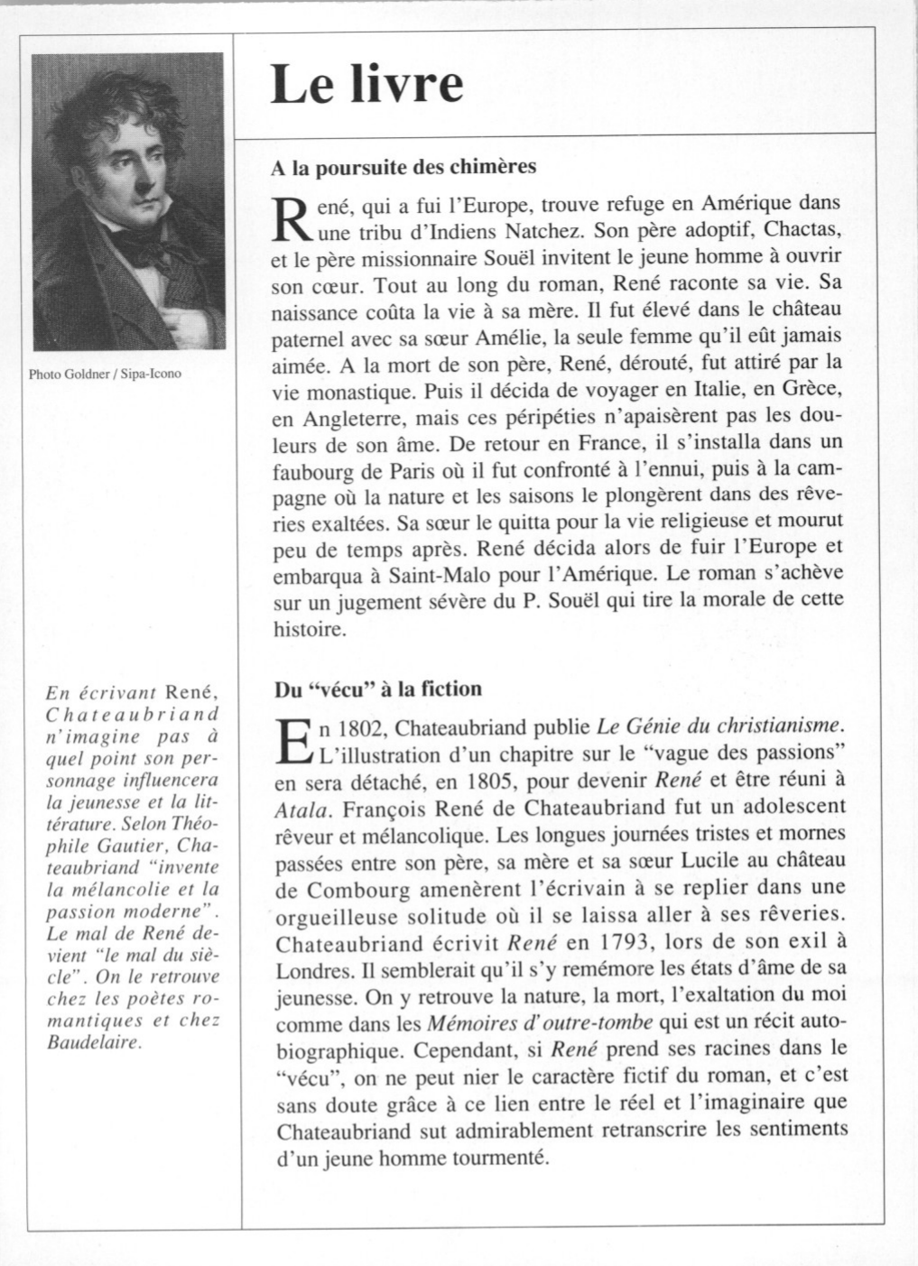 Prévisualisation du document François René de CHATEAUBRIAND : René