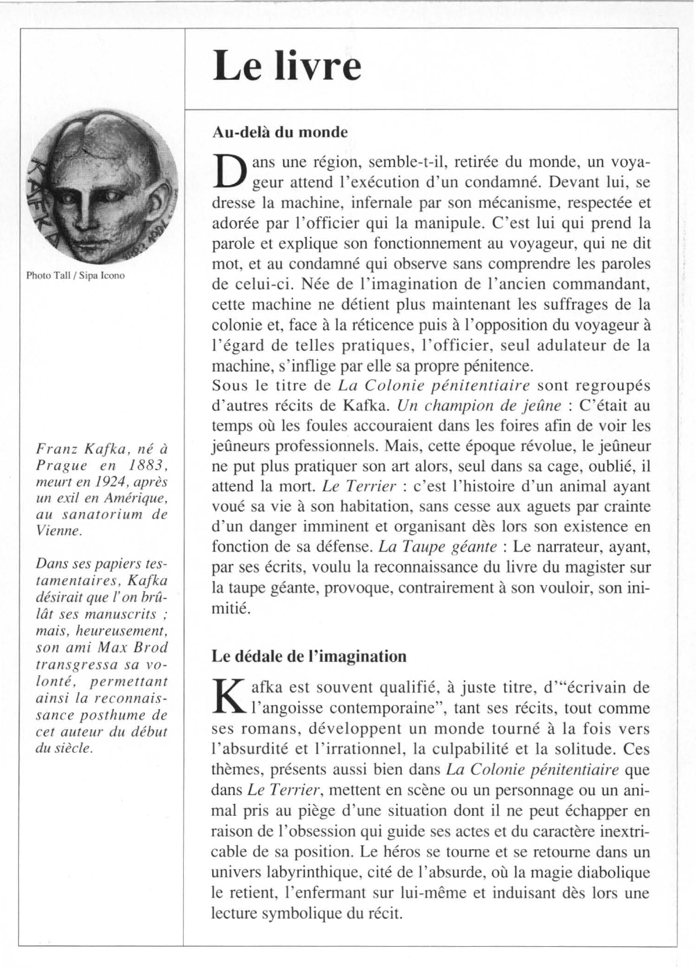 Prévisualisation du document Franz KAFKA : La Colonie pénitentiaire