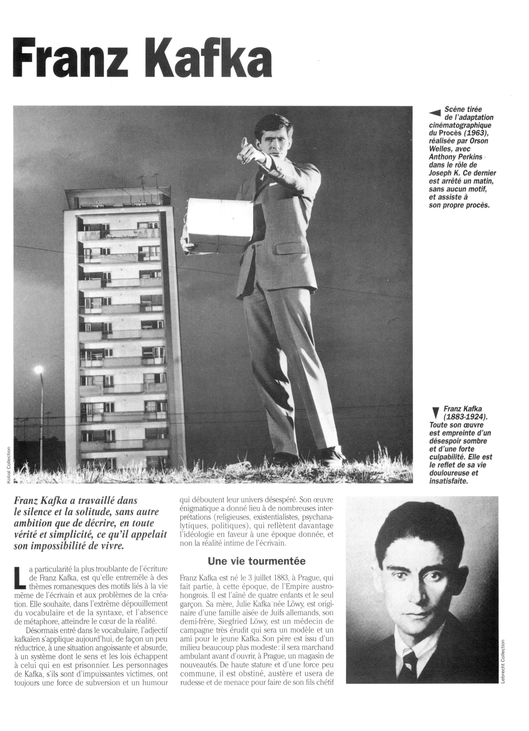 Prévisualisation du document Franz Kafka: sa vie, son oeuvre