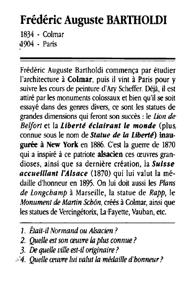 Prévisualisation du document Frédéric Auguste BARTIIOLDI1834 - Colmar.