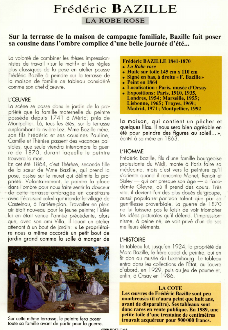 Prévisualisation du document Frédéric BAZILLE:LA ROBE ROSE.