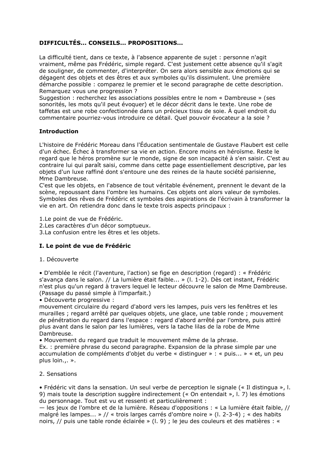 Prévisualisation du document Frédéric Moreau dans l'Éducation sentimentale de Gustave Flaubert