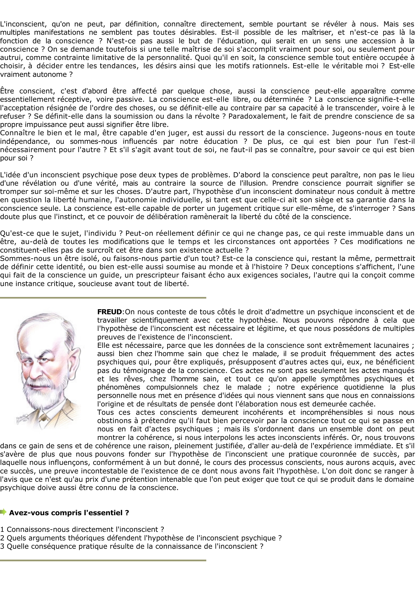 Prévisualisation du document Freud: Avons-nous accès à l'inconscient ?