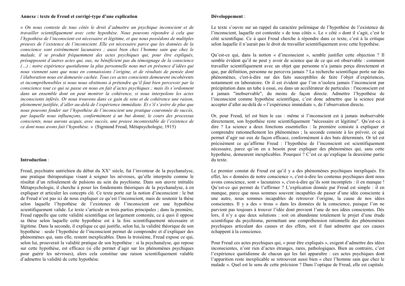 Prévisualisation du document Freud Inconscient (Sigmund Freud, Métapsychologie, 1915)