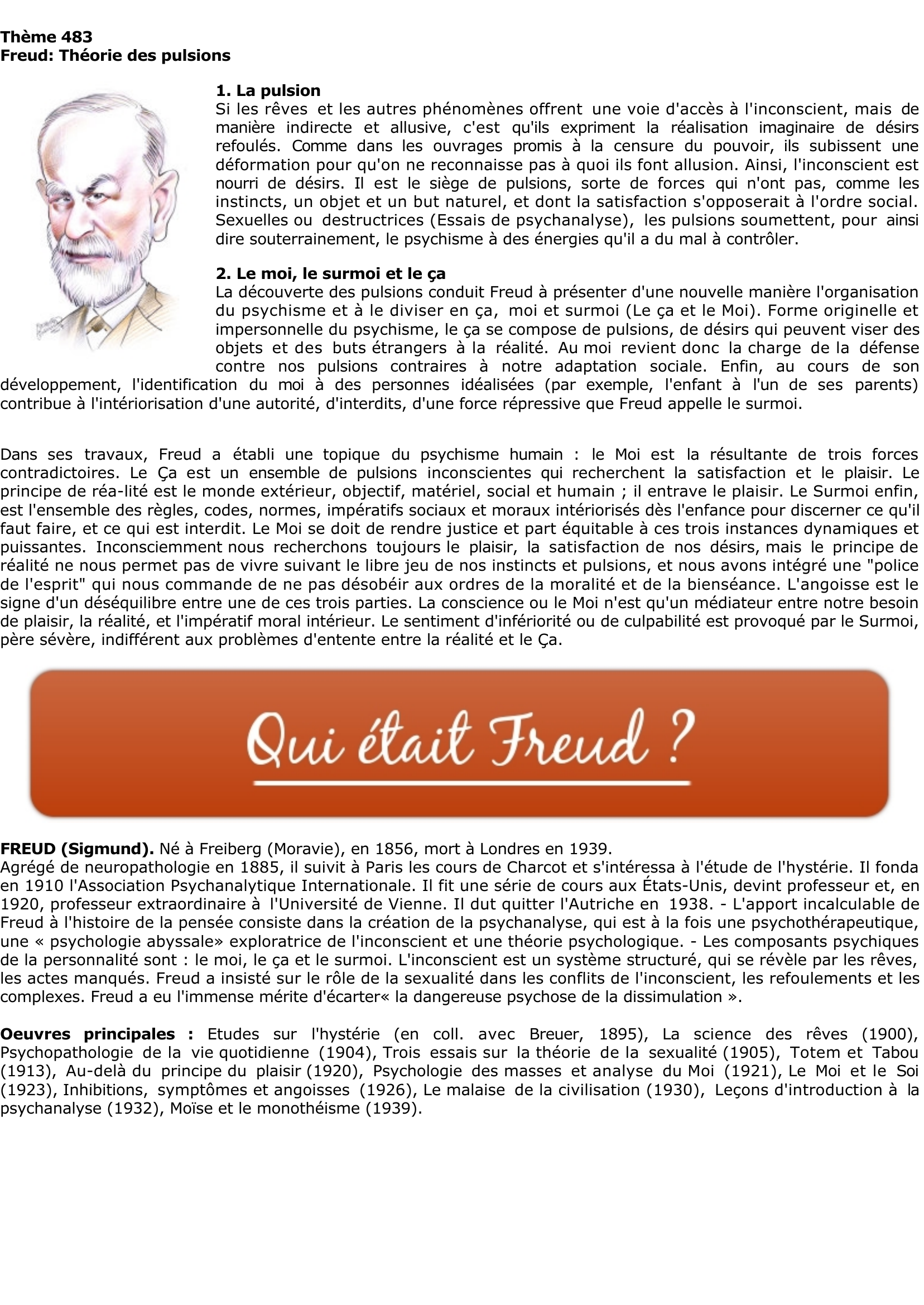Prévisualisation du document Freud: Théorie des pulsions