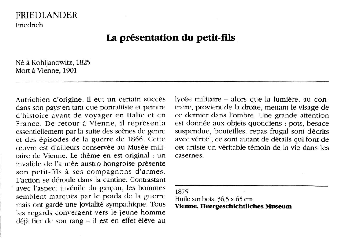 Prévisualisation du document FRIEDLANDER Friedrich : La présentation du petit-fUs