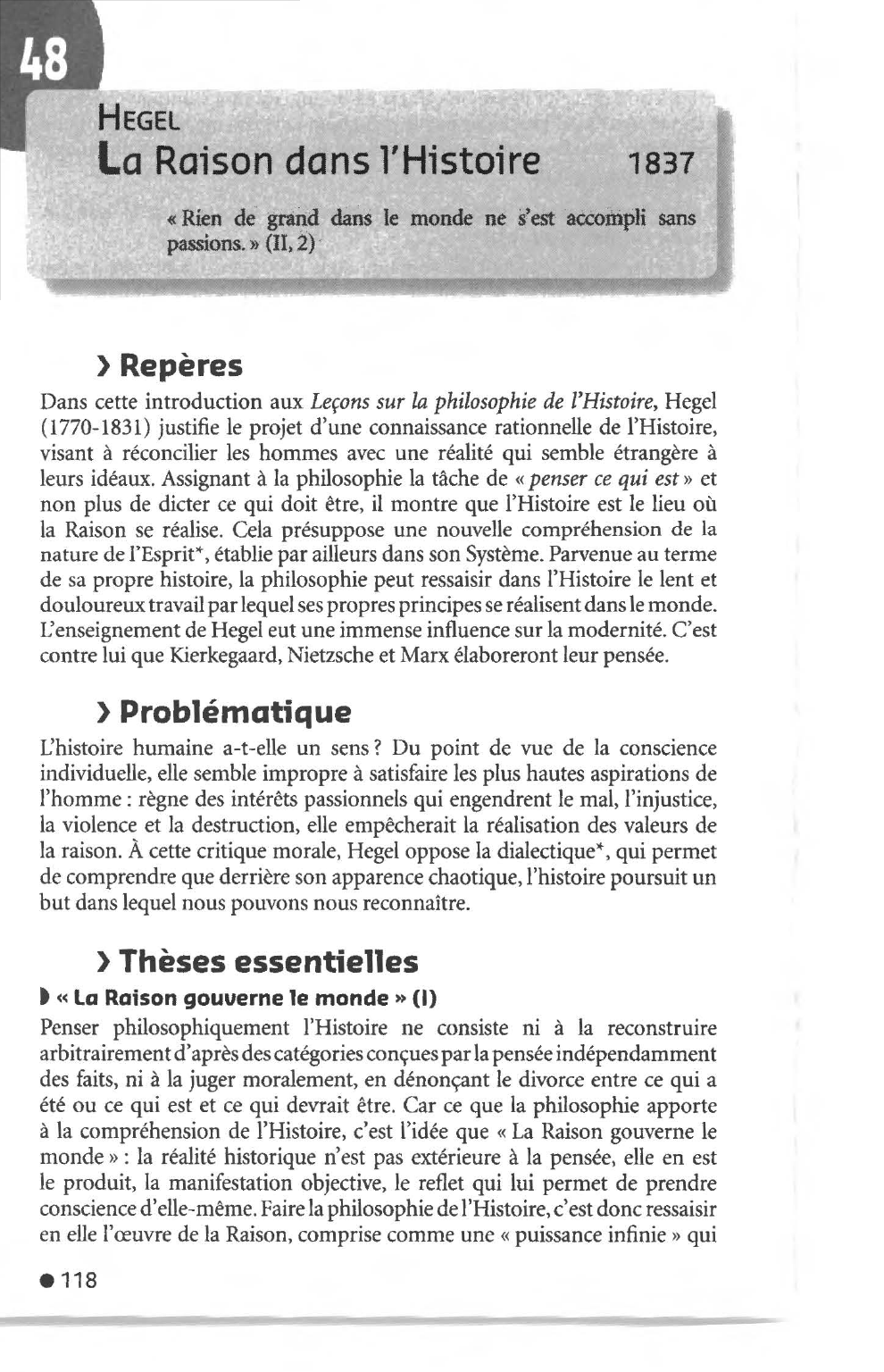 Prévisualisation du document FRIEDRICH HEGEL : LA RAISON DANS L'HISTOIRE (Résumé & Analyse)