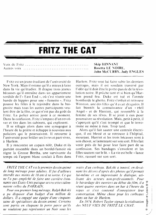 Prévisualisation du document FRITZ THE CAT