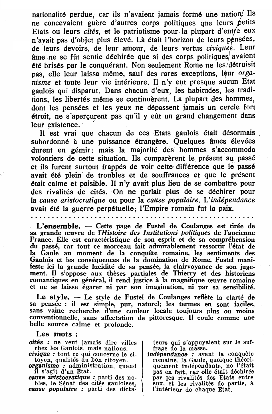 Prévisualisation du document FUSTEL DE COULANGES: ANTHOLOGIE