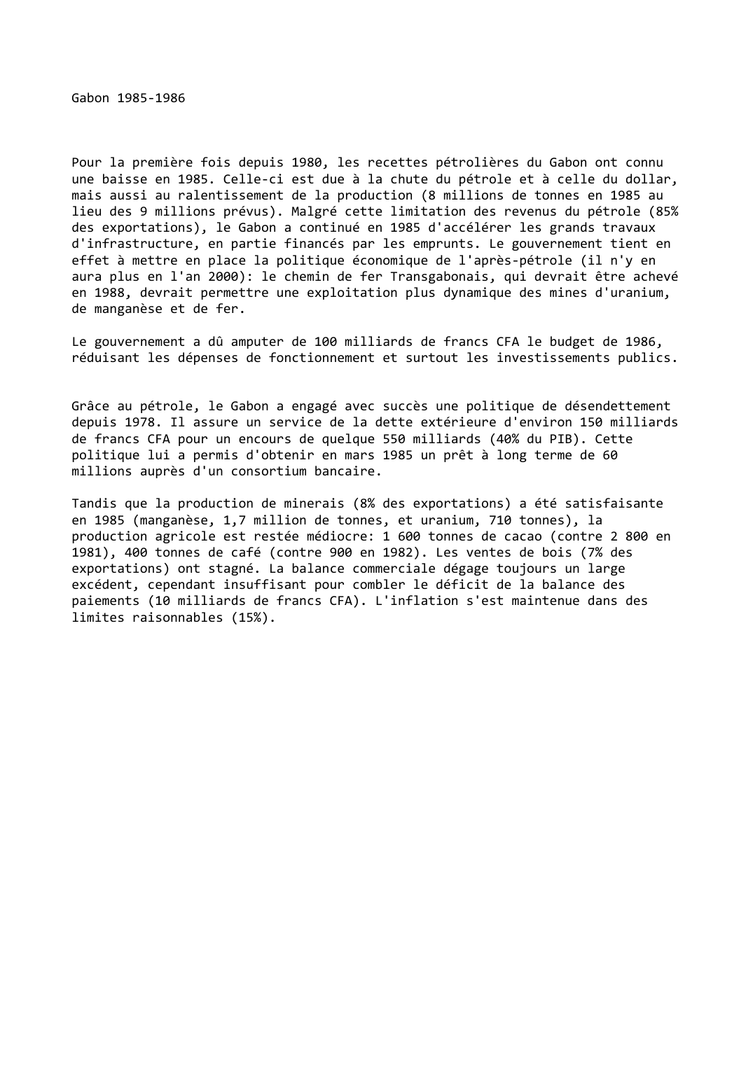 Prévisualisation du document Gabon (1985-1986)