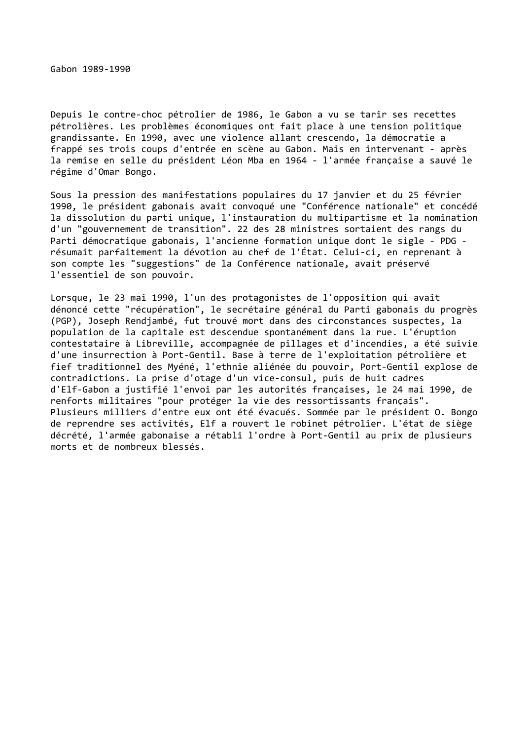 Prévisualisation du document Gabon (1989-1990)