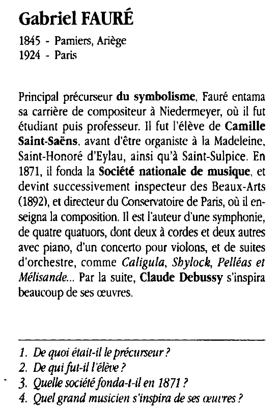 Prévisualisation du document Gabriel FAURÉ