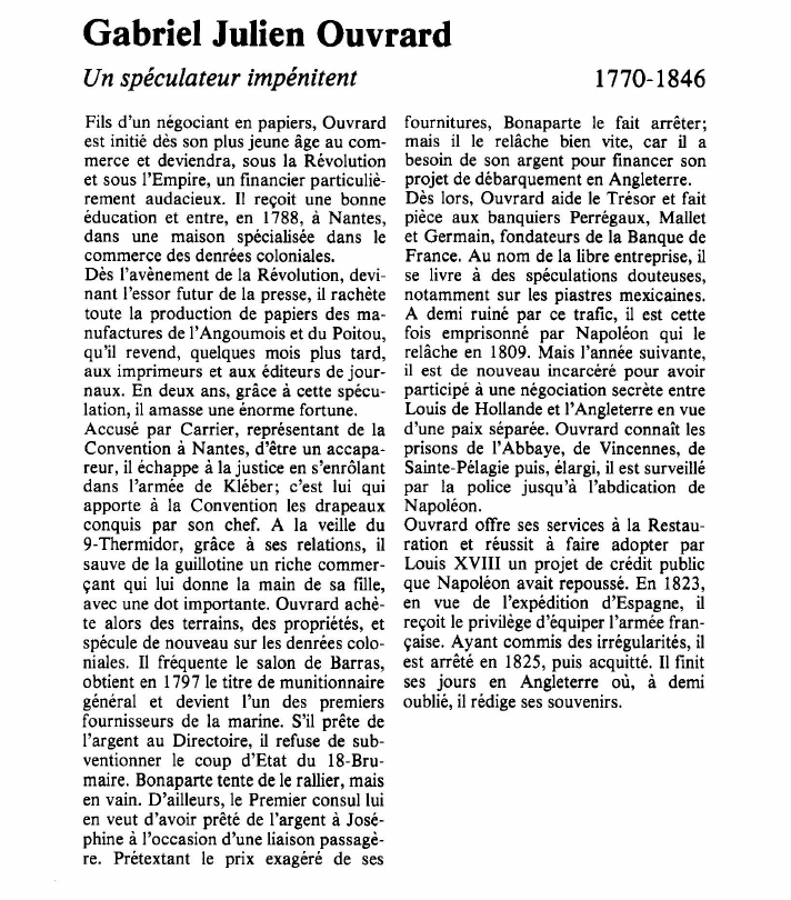 Prévisualisation du document Gabriel Julien OuvrardUn spéculateur impénitent.