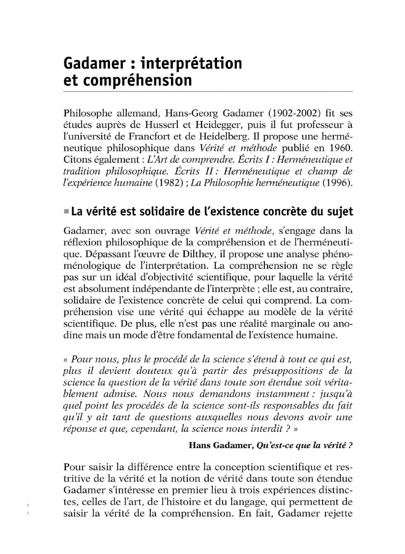 Prévisualisation du document Gadamer : interprétation et compréhension