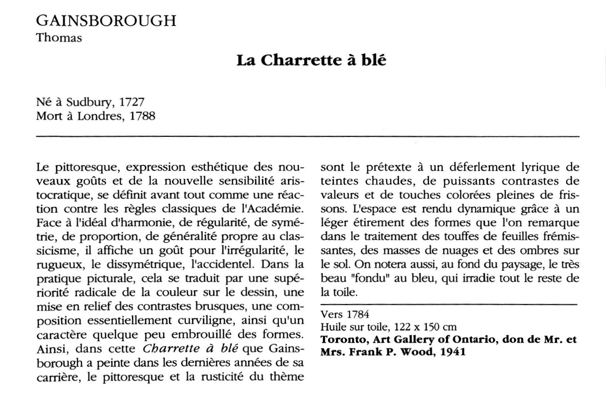 Prévisualisation du document GAINSBOROUGH Thomas : La Charrette à blé