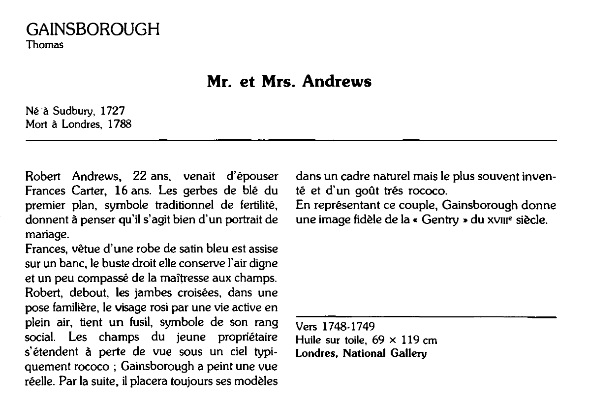 Prévisualisation du document GAINSBOROUGH Thomas : Mr. et Mrs. Andrews