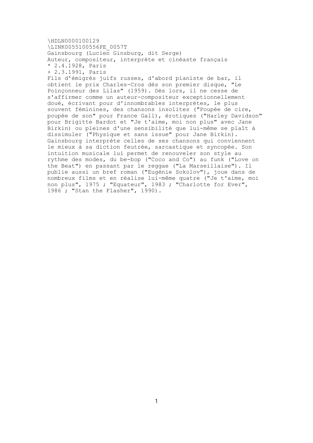 Prévisualisation du document Gainsbourg (Lucien Ginsburg, dit Serge)