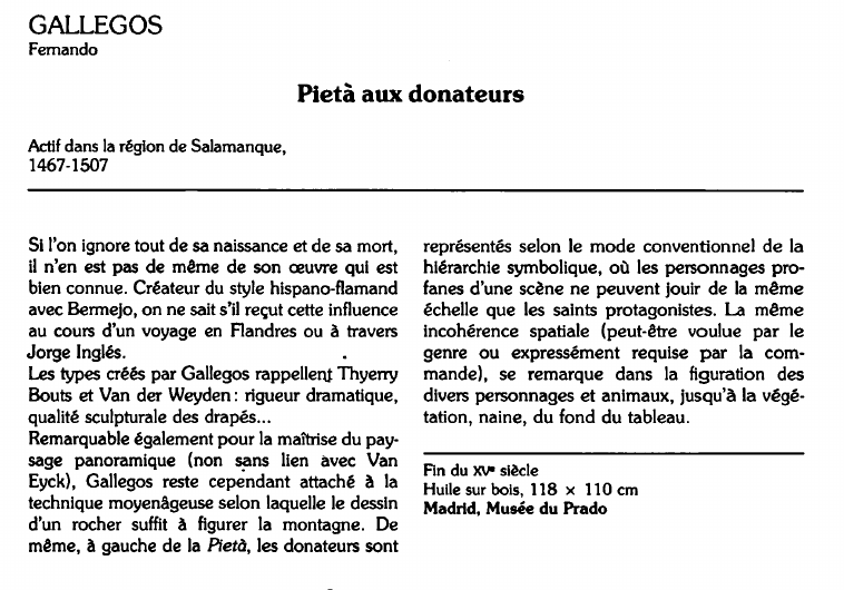 Prévisualisation du document GALLEGOSFernando:Pietà aux donateurs (analyse du tableau).