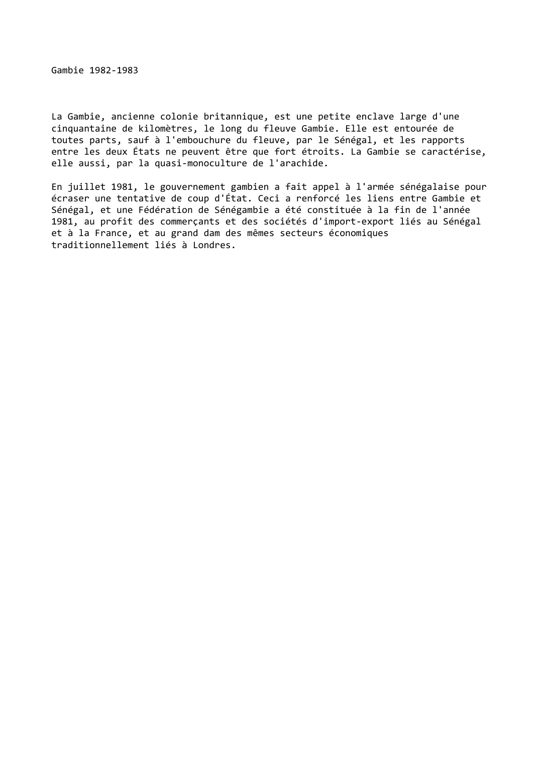 Prévisualisation du document Gambie (1982-1983)
