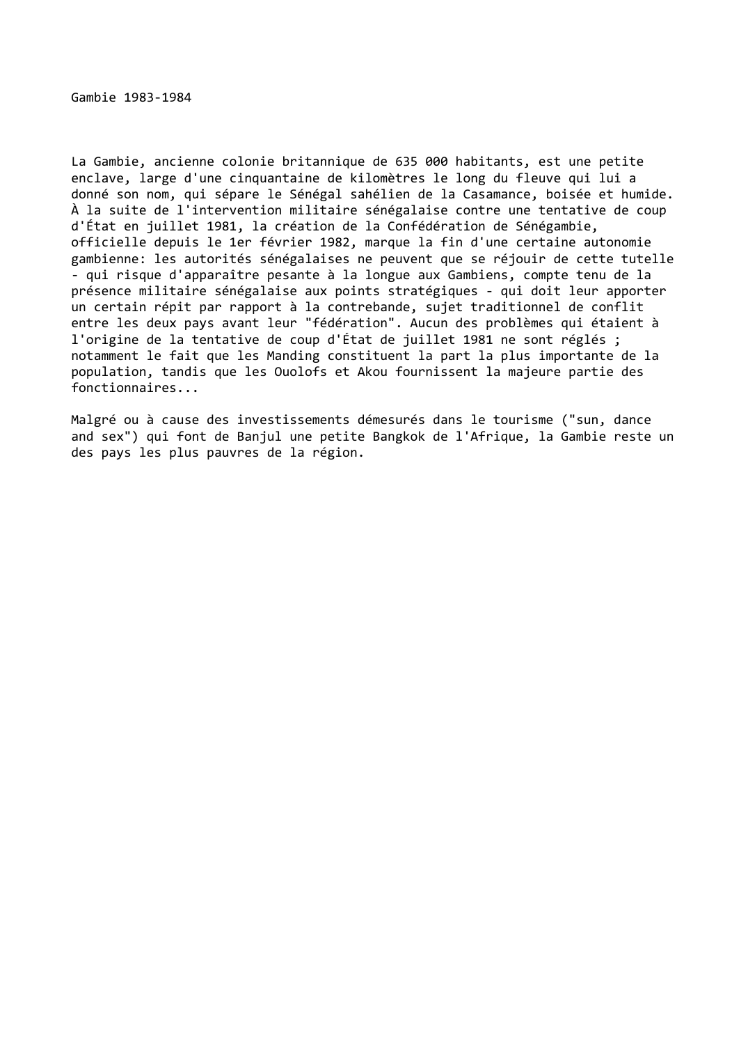 Prévisualisation du document Gambie (1983-1984)