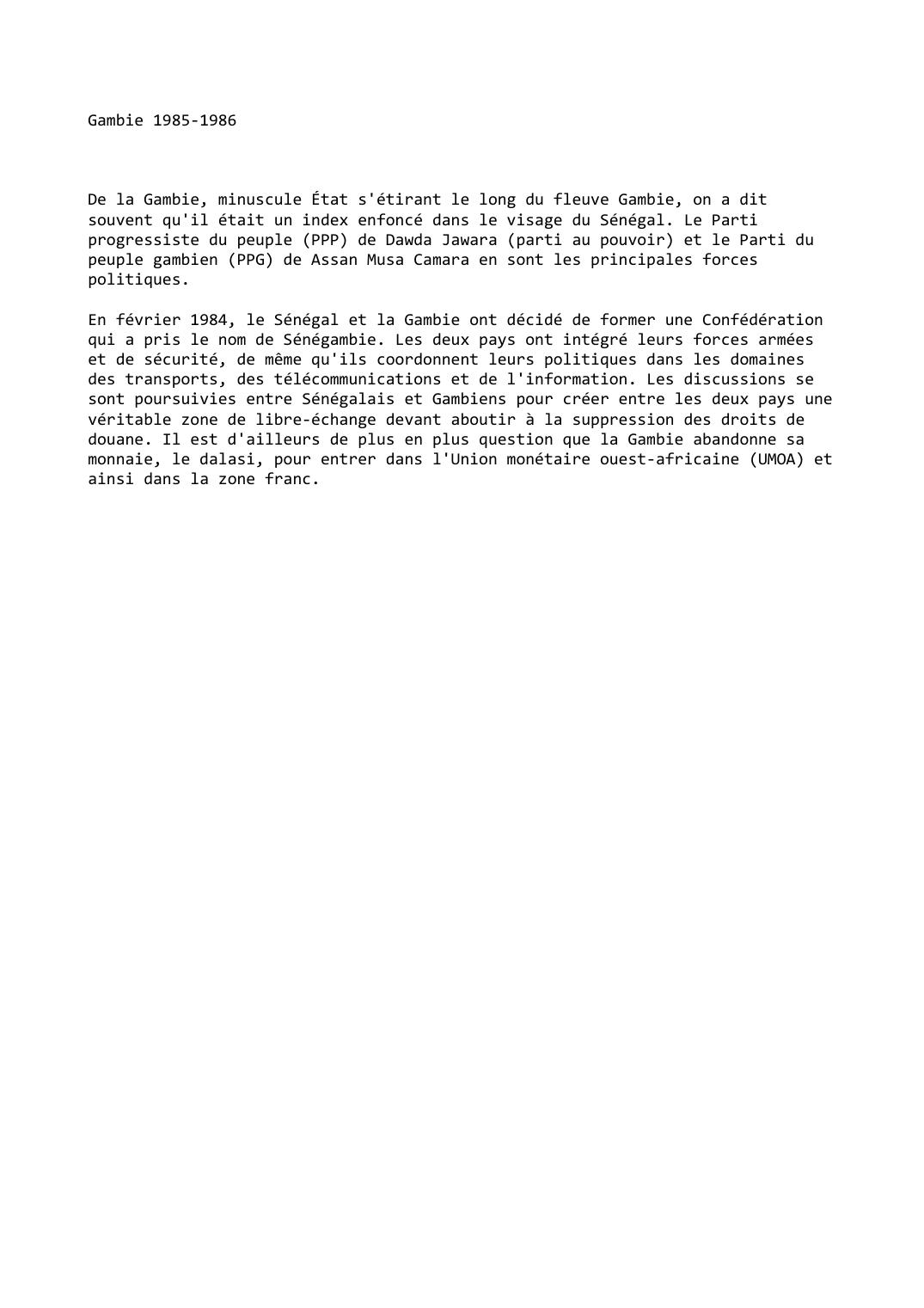 Prévisualisation du document Gambie (1985-1986)