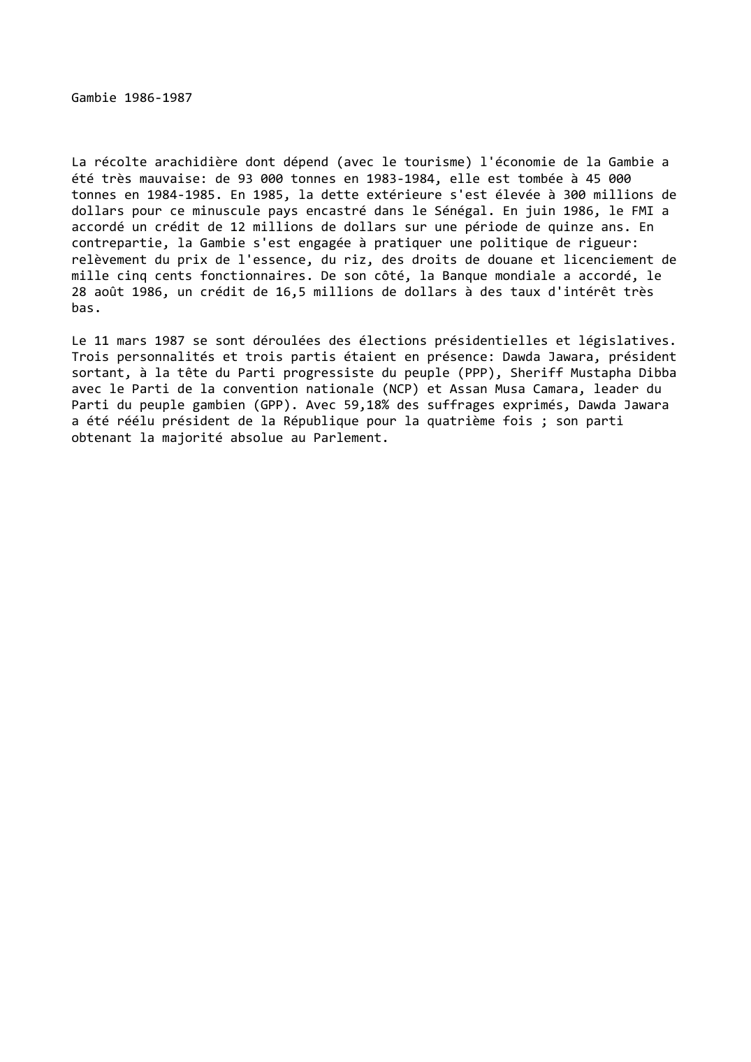 Prévisualisation du document Gambie (1986-1987)