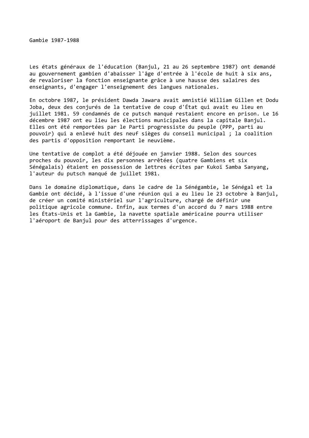 Prévisualisation du document Gambie (1987-1988)