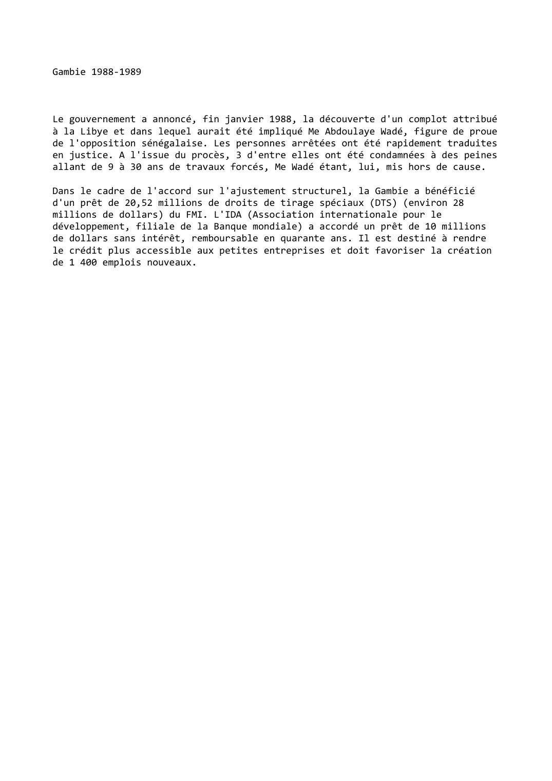 Prévisualisation du document Gambie (1988-1989)