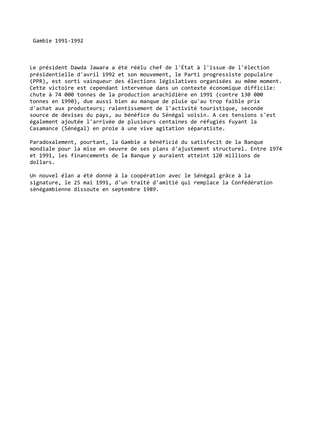 Prévisualisation du document Gambie (1991-1992)